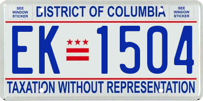 DC license plate EK1504