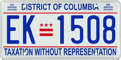DC license plate EK1508