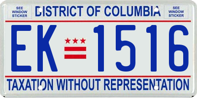 DC license plate EK1516