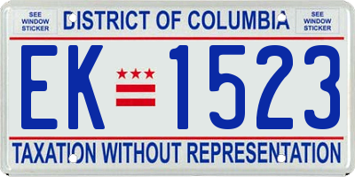 DC license plate EK1523