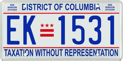DC license plate EK1531