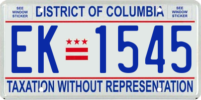 DC license plate EK1545