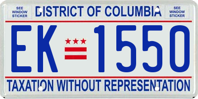 DC license plate EK1550