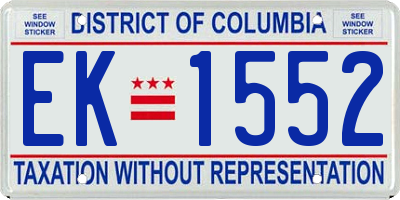 DC license plate EK1552