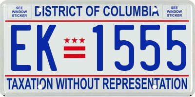 DC license plate EK1555