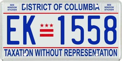 DC license plate EK1558