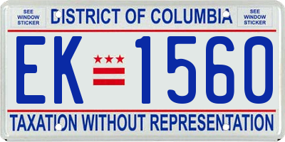 DC license plate EK1560