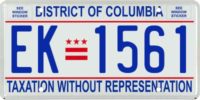 DC license plate EK1561