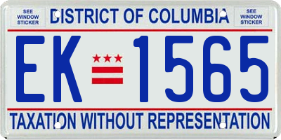 DC license plate EK1565