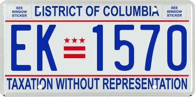 DC license plate EK1570