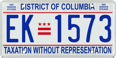 DC license plate EK1573