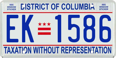 DC license plate EK1586