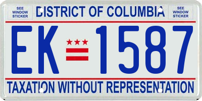 DC license plate EK1587