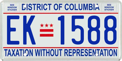 DC license plate EK1588