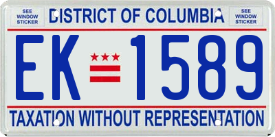 DC license plate EK1589
