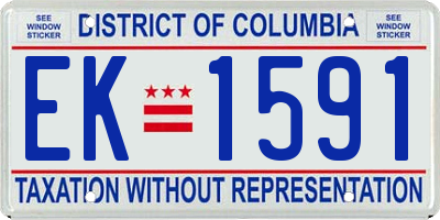 DC license plate EK1591