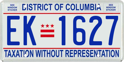 DC license plate EK1627