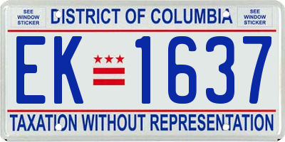 DC license plate EK1637