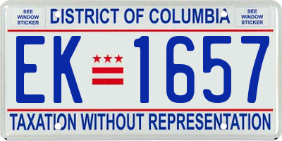 DC license plate EK1657