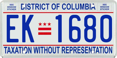 DC license plate EK1680