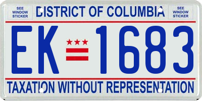DC license plate EK1683