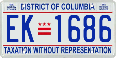 DC license plate EK1686