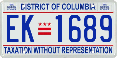 DC license plate EK1689