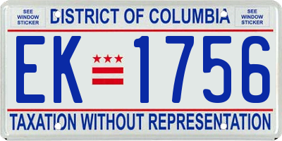 DC license plate EK1756