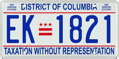 DC license plate EK1821