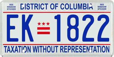 DC license plate EK1822