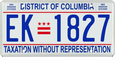 DC license plate EK1827