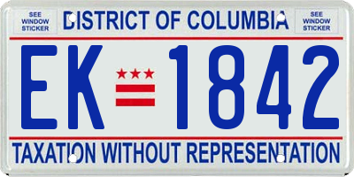 DC license plate EK1842