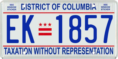 DC license plate EK1857
