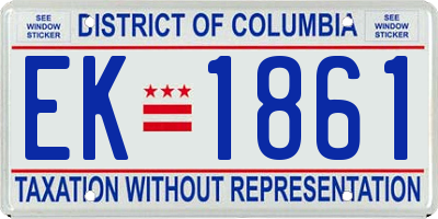 DC license plate EK1861