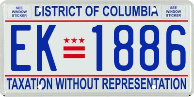 DC license plate EK1886