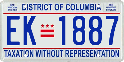 DC license plate EK1887