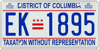 DC license plate EK1895