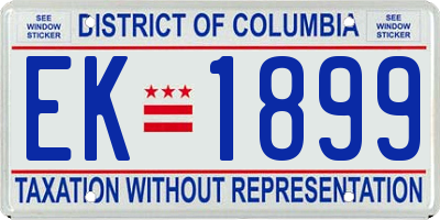 DC license plate EK1899