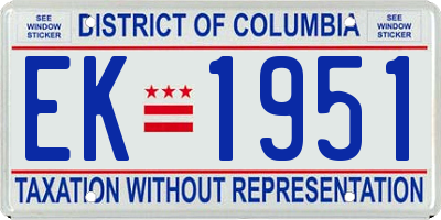 DC license plate EK1951