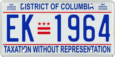 DC license plate EK1964