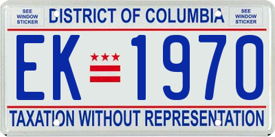 DC license plate EK1970