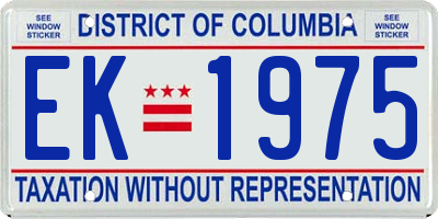 DC license plate EK1975