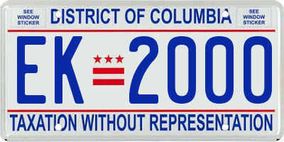 DC license plate EK2000