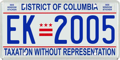 DC license plate EK2005