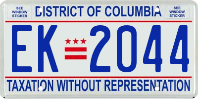 DC license plate EK2044