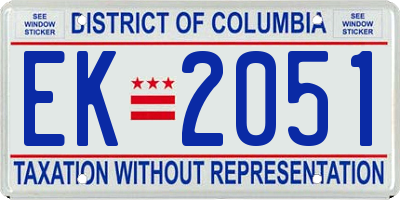 DC license plate EK2051