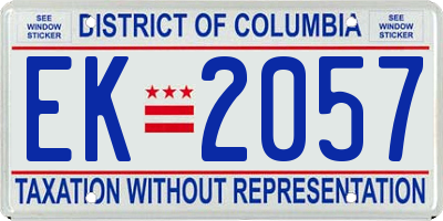 DC license plate EK2057