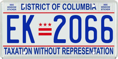 DC license plate EK2066