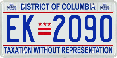 DC license plate EK2090