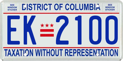 DC license plate EK2100